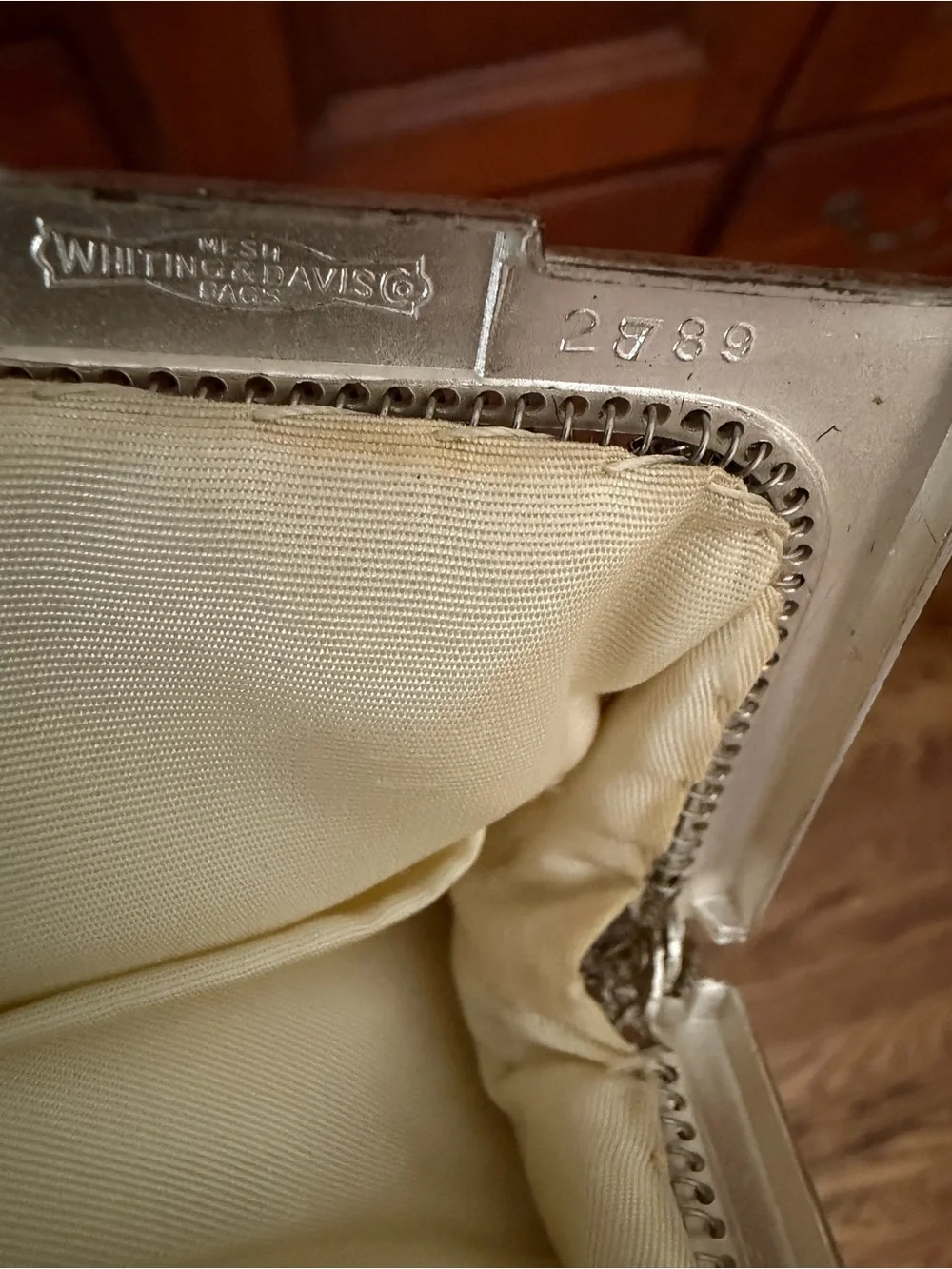 1930s Vintage Whiting & Davis Silver Crystal Mesh Evening Clutch